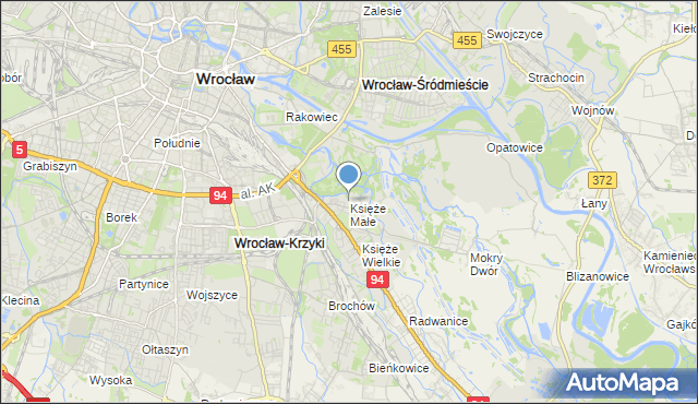 Mapa Księże Małe, Księże Małe na mapie Targeo